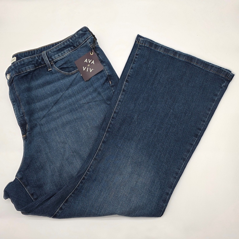 NWT  Retro High Rise Flare Jeans Womens 284W Dark Wash Blue Stretch Denim CASUAL